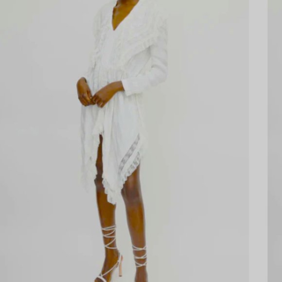 New, boho style, White Lace Stripe Dress by Philosophy - Picture 2 of 8